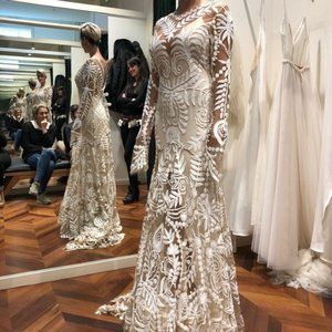 Boho Vintage inspired Lace Wedding Gown